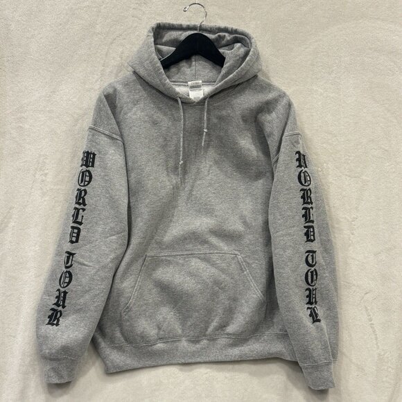 Justin Bieber Purpose Tour 2016 Gray Merch Hoodie Size L - Picture 4 of 7